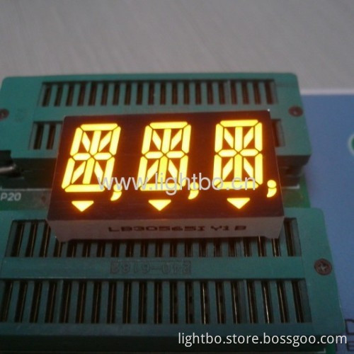 Triple-digit 14.2mm Anode Ultra Bright Amber 14 Segment Alphanumeric Led Display For Instrument Panel
